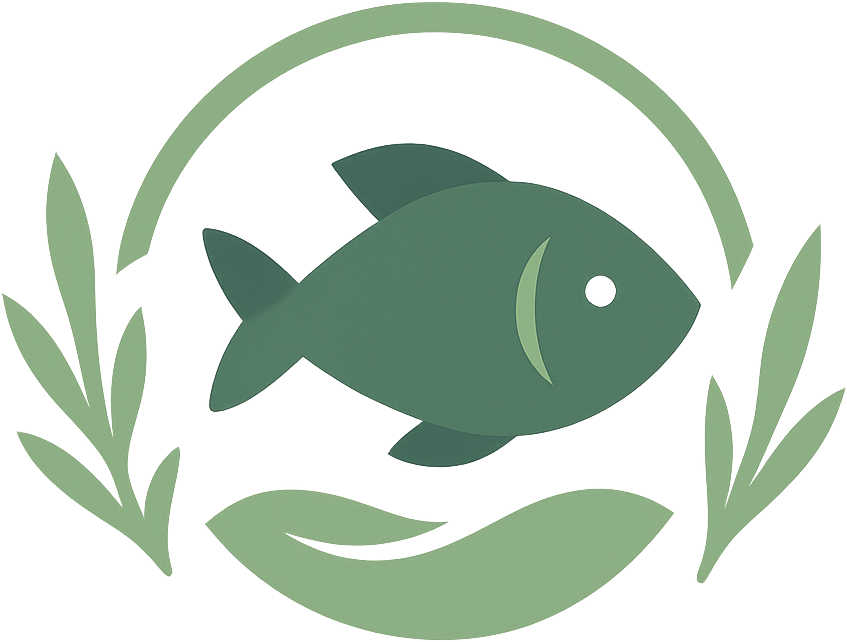 Logo dein-suesswasseraquarium.de mit stilisiertem Fisch und Pflanzen